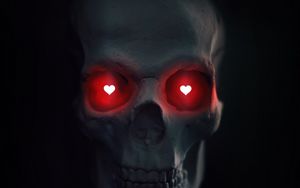 Preview wallpaper skull, heart, love, dark