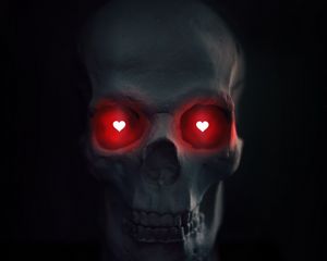 Preview wallpaper skull, heart, love, dark