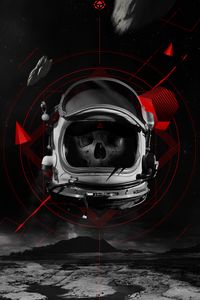 Preview wallpaper skull, helmet, astronaut, art