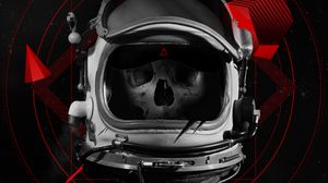 Preview wallpaper skull, helmet, astronaut, art