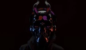 Preview wallpaper skull, mask, black, dark, horns