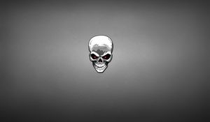 Preview wallpaper skull, minimalism, art, gray