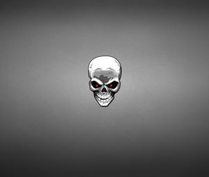 Preview wallpaper skull, minimalism, art, gray