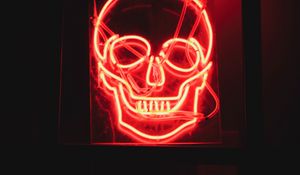 Preview wallpaper skull, neon, glow, dark