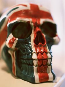 Preview wallpaper skull, paint, flag, united kingdom