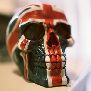 Preview wallpaper skull, paint, flag, united kingdom