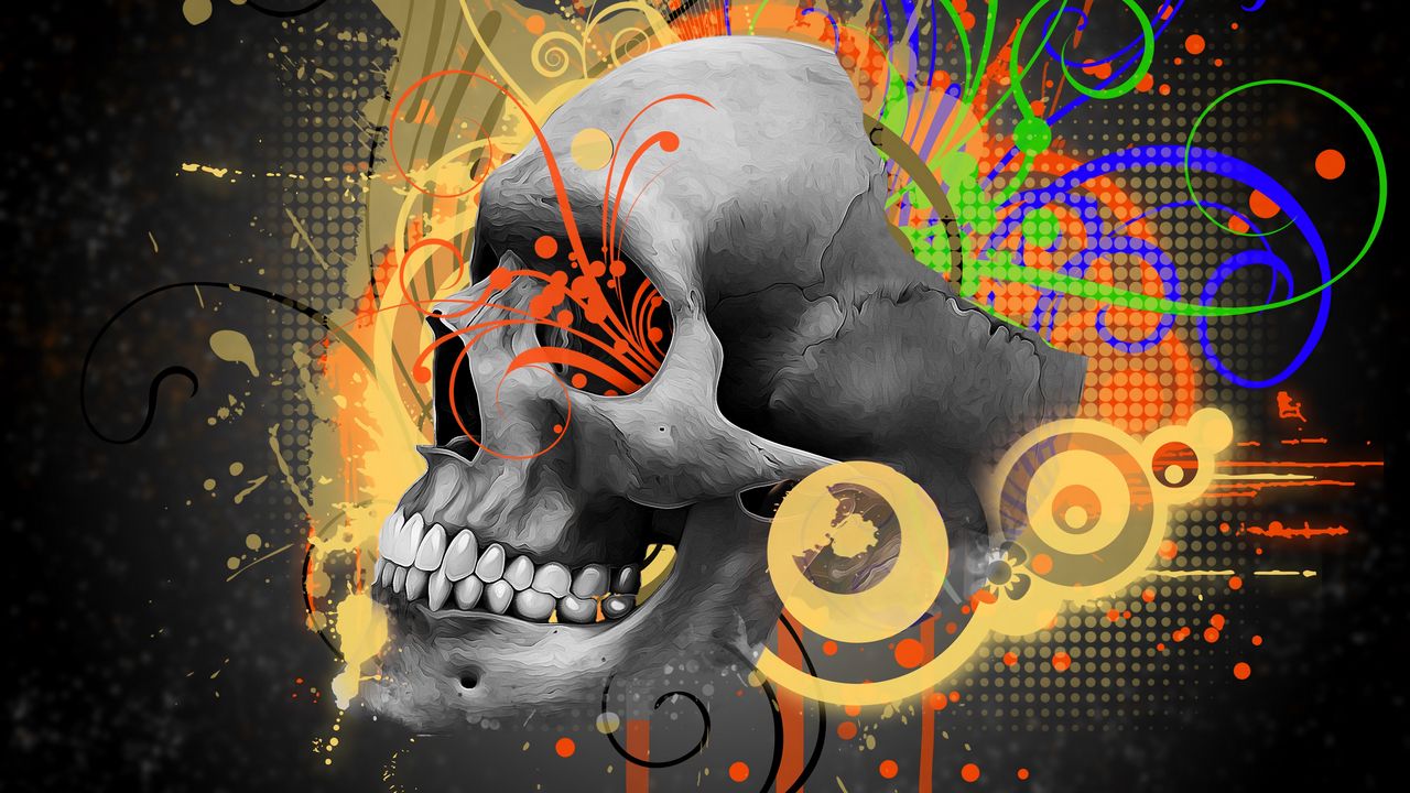 Wallpaper skull, pattern, abstraction