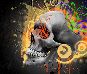 Preview wallpaper skull, pattern, abstraction