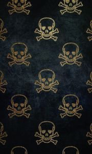 Preview wallpaper skull, patterns, texture, golden