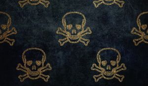 Preview wallpaper skull, patterns, texture, golden