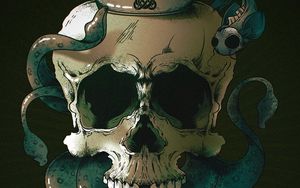 Preview wallpaper skull, skeleton, fish, art