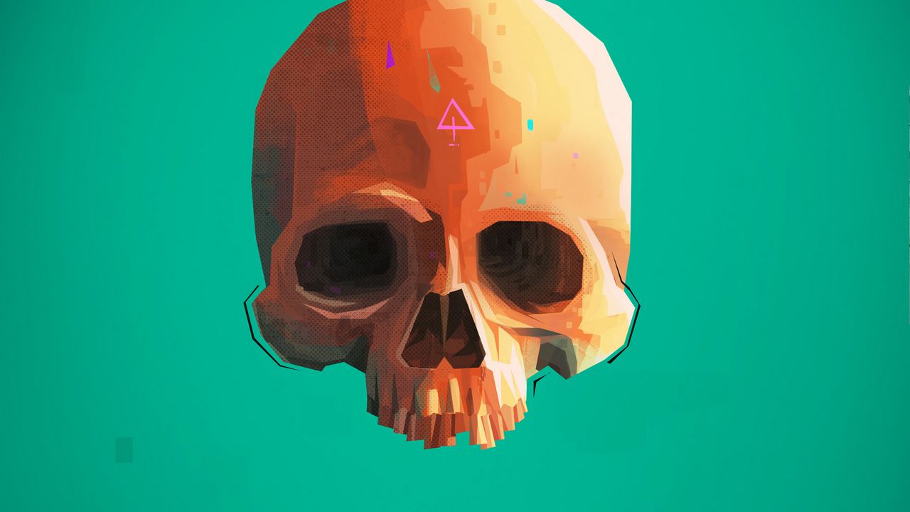 Wallpaper skull, skeleton, flash drive, art