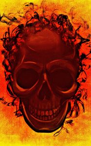 Preview wallpaper skull, smoke, smile, art