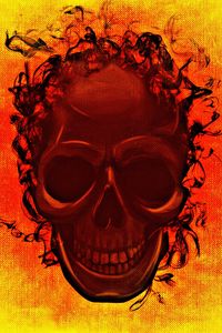 Preview wallpaper skull, smoke, smile, art