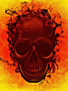 Preview wallpaper skull, smoke, smile, art