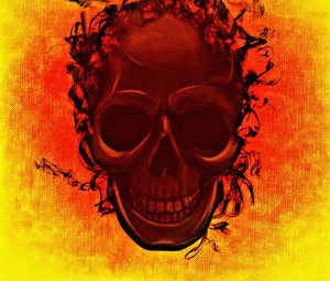 Preview wallpaper skull, smoke, smile, art