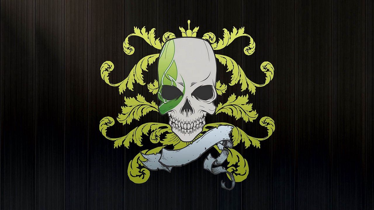 Wallpaper skull, symbols, graphics
