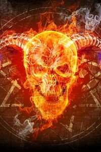 Preview wallpaper skull, taro, prophecy, faith, fire, circle