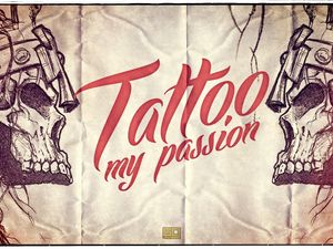 Preview wallpaper skull, tattoo, style, lettering, words