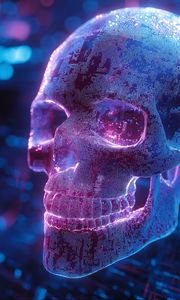 Preview wallpaper skull, teeth, volume, blue, art