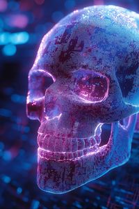 Preview wallpaper skull, teeth, volume, blue, art