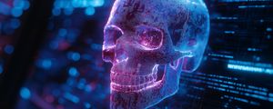 Preview wallpaper skull, teeth, volume, blue, art