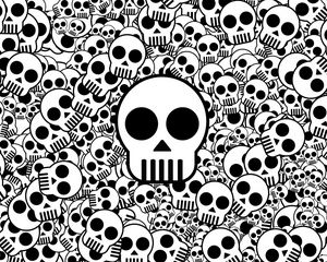 Preview wallpaper skull, texture, black white, surface