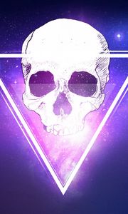 Preview wallpaper skull, triangle, space