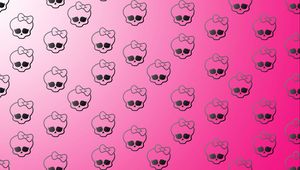 Preview wallpaper skulls, skull, bow, pink