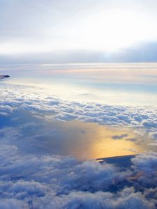 Preview wallpaper sky, altitude, clouds, airplane, wing, flying, soaring