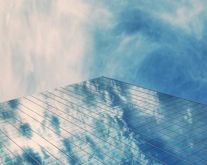 Preview wallpaper sky, architecture, minimalism, facade, mirror