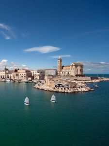 Preview wallpaper sky, buildings, architecture, home, water, boats