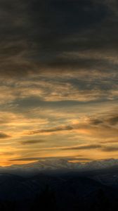 Preview wallpaper sky, clouds, air, tree, evening