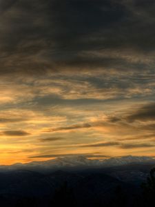 Preview wallpaper sky, clouds, air, tree, evening