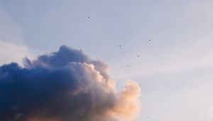 Preview wallpaper sky, clouds, birds, flock