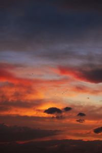 Preview wallpaper sky, clouds, birds, sunset