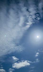 Preview wallpaper sky, clouds, blue, halo, sun
