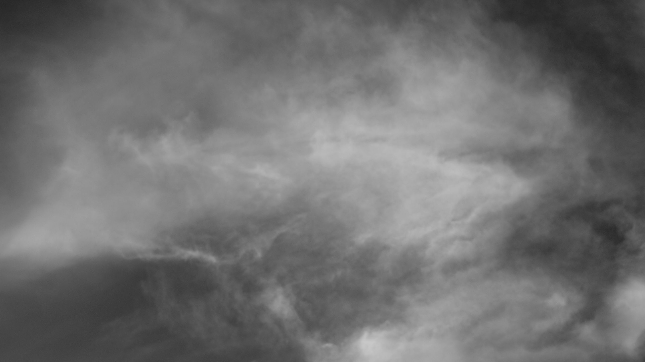 Download wallpaper 2560x1440 sky, clouds, bw, gray widescreen 16:9 hd  background