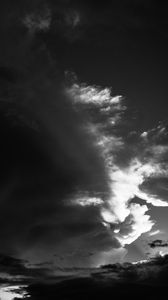 Preview wallpaper sky, clouds, bw, atmosphere