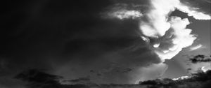 Preview wallpaper sky, clouds, bw, atmosphere