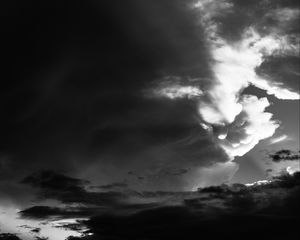 Preview wallpaper sky, clouds, bw, atmosphere