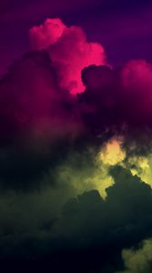 Preview wallpaper sky, clouds, colorful, dark