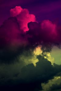 Preview wallpaper sky, clouds, colorful, dark