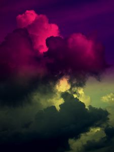 Preview wallpaper sky, clouds, colorful, dark