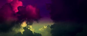 Preview wallpaper sky, clouds, colorful, dark