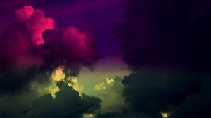 Preview wallpaper sky, clouds, colorful, dark