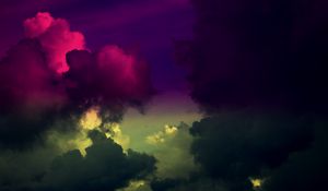 Preview wallpaper sky, clouds, colorful, dark