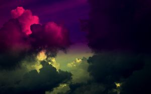 Preview wallpaper sky, clouds, colorful, dark