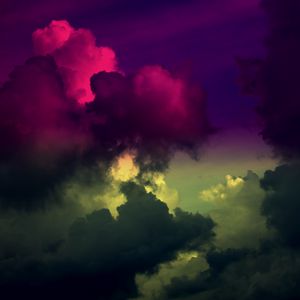 Preview wallpaper sky, clouds, colorful, dark