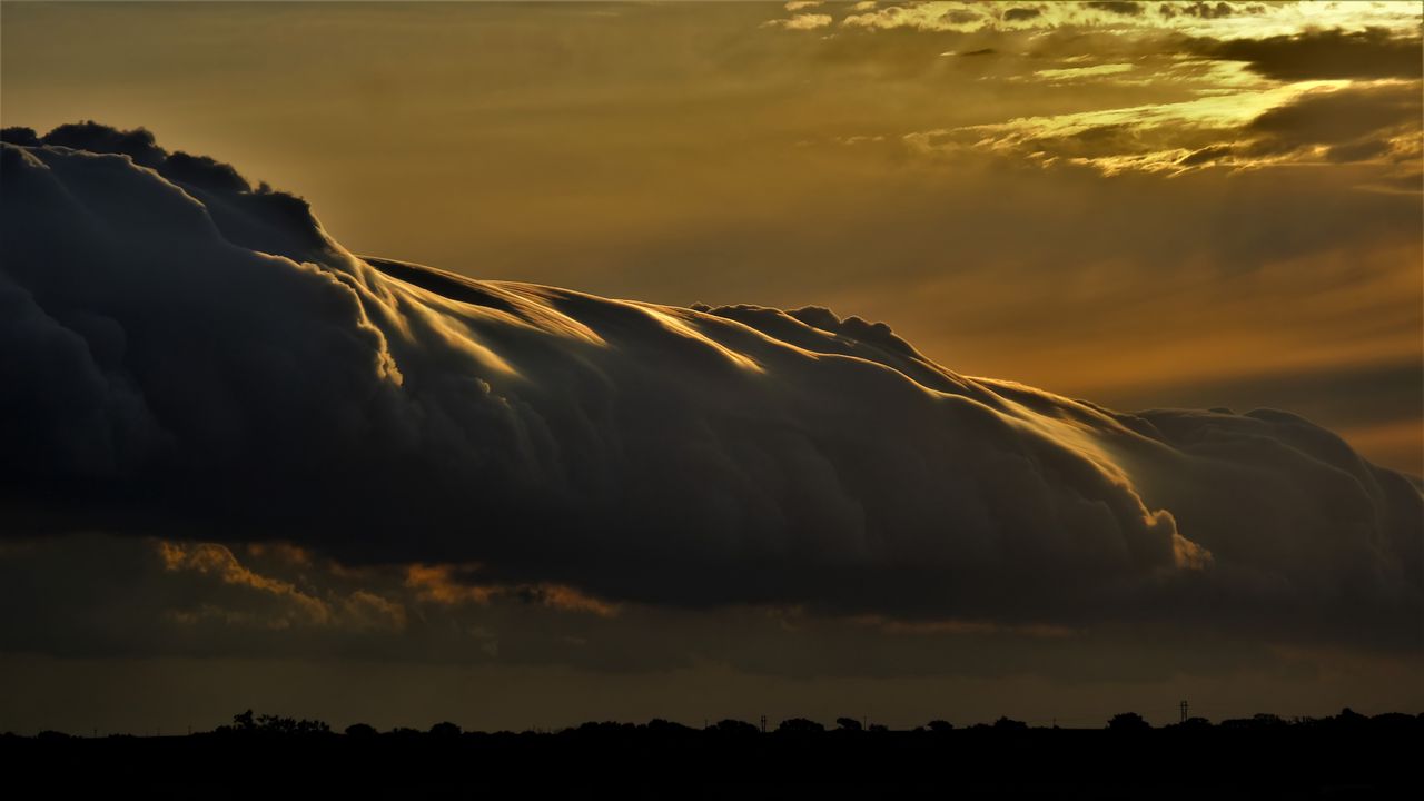 Wallpaper sky, clouds, dark, trees, nature